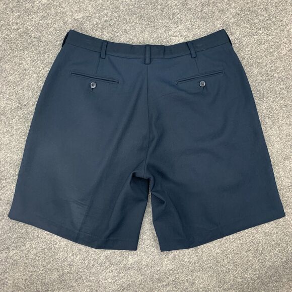 Alan Flusser Golf Shorts Mens 34 Navy Blue Pleated Front Lightweight Performance - Picture 7 of 12